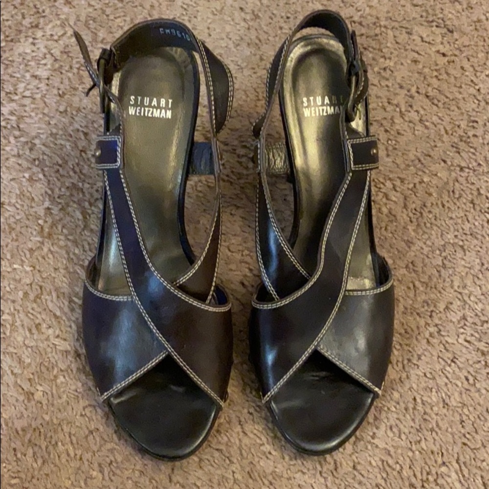 Stuart Weitzman grommet leather shoes